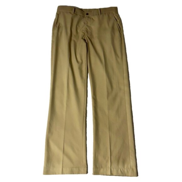 snake eyes Other - Snake Eyes 34/32 Men Khaki Tan Flat Front Golf Athletic Activewear Sporty Pants